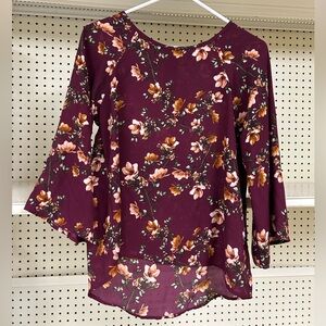 Papermoon Burgundy Floral Blouse